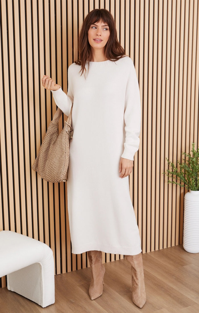 BOATNECK MAXI SWEATER DRESS BOATNECK MAXI SWEATER DRESS