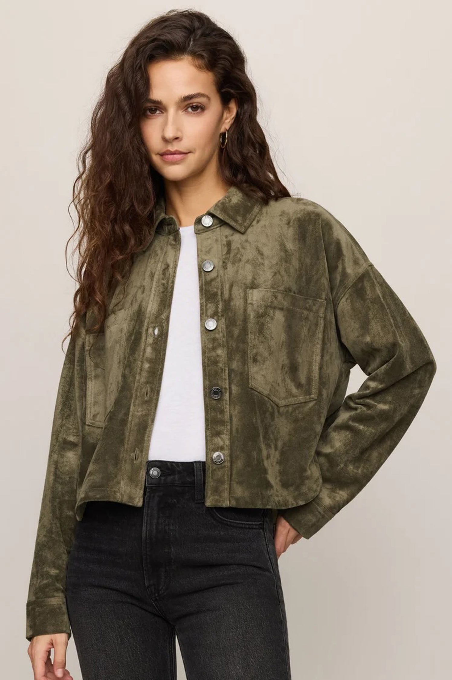 ALL DAY CROPPED SUEDE JACKET ~ MONSTERA – Voda Boutique